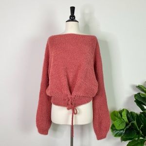 Kayla’s Armoire• Fuzzy Waist Lace Sweater M